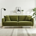 thumbnail image 2 of Donaldson Mid Century Modern Living Room Olive Green Velvet Sofa, 2 of 7