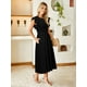thumbnail image 5 of Vestido Simplee a rayas Midi Summer A Line negro para mujer, 5 of 6