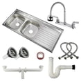 thumbnail image 1 of Kit De Fregadero Tarja Doble Con Tina Sobreponer Escurridor Del Lado Derecho SOLVEX PRO-KIT, 1 of 8