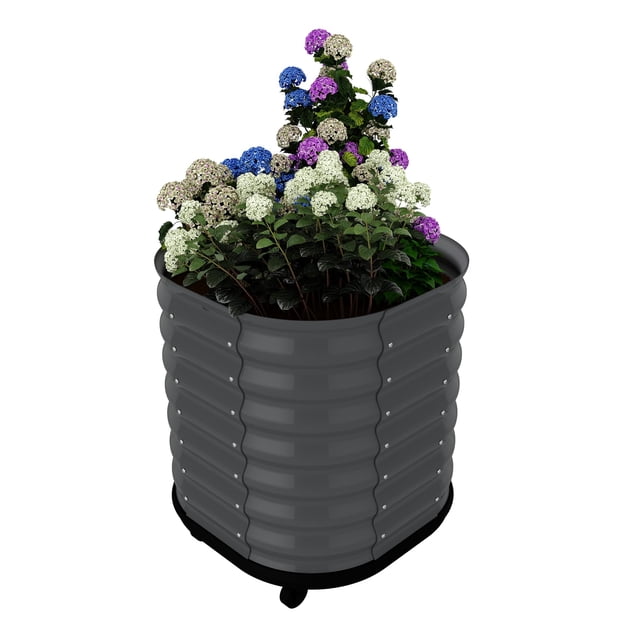 BeesClover Jardinière Roulante avec Réservoir d'Arrosage Automatique – Bac de Jardin en Acier Galvanisé Robuste, Roues Verrouillables pour Patio, Usage Intérieur et Extérieur – Compatible avec la Mobilité, Conception Sans Pliure