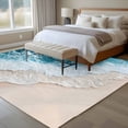 thumbnail image 5 of Blue Beige Washable Living Room Rugs 5'x8', Gradient Ocean Wave Beach Abstract Modern Art Low Pile Throw Large Area Rug Non-Slip Sturdy Edge Binding Carpet for Living Room Kitchen Office, 5 of 9