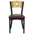 thumbnail image 6 of Flash Furniture HERCULES Series Black Circle Back Metal Restaurant Chair - Natural Wood Back, Burgundy Vinyl Seat, 6 of 7