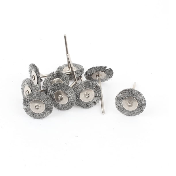 11 Piezas Cepillo de Rueda de Alambre de 2.3mm de Mango 25mm Pulido y Abrillantado Herramienta Rotativa