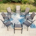 thumbnail image 2 of Summit Living 8-Piece Outdoor Patio Dining Chairs, All-Weather Steel Frame & Textilene Seat, Black & Gray, 2 of 9