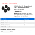 thumbnail image 2 of Ball Joint Boot Kit - Compatible with 1967 - 1969 Chevy Camaro 1968, 2 of 2