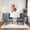 Dark Blue, variant on AFO Button-Tufted Wingback Accent Chair set of 1, Modern Mid-Century Armchair with Thick Padded Seat, Rolled Arm & Solid Wood Legs, For Bedroom/Office/Living Room, Brown