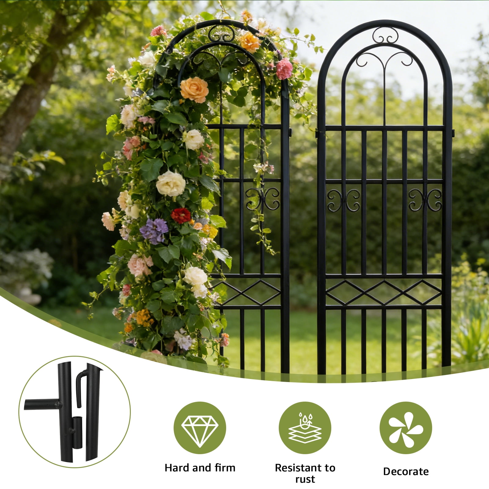 XYJBHB Heavy Duty 87" Metal Plant Trellis 2-Pack, Rustproof Cucumber & Tomato Support for Garden Vegetables