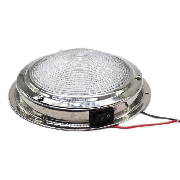MARINE CITY Lumière Dôme LED en Acier Inoxydable 304 - Longue Durée de Vie de la Batterie, 4 Pouces, 12V, 3W, Idéale pour l'Éclairage du Toit/plafond Intérieur des Camping-Cars, Bateaux, Yachts (Lot de 1)