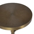 thumbnail image 3 of Kate and Laurel Engles Traditional Adjustable-Height Pedestal Drink Table, 10 x 10 x 30, Antique Brass, Vintage Round Indoor Metal Plant Stand with Embossed Sunburst Pattern, 3 of 8