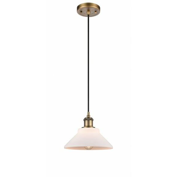 516-1P-BB-G131-LED-Innovations Lighting-Orwell-3.5W 1 LED Mini Pendant in Industrial Style-8.38 Inches Wide by 6.5 Inches High   Brushed Brass Finish