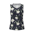 thumbnail image 4 of Xecao Lilies Flowers print women's scoop neck, loose-fit workout tank tops for the gym., 4 of 9