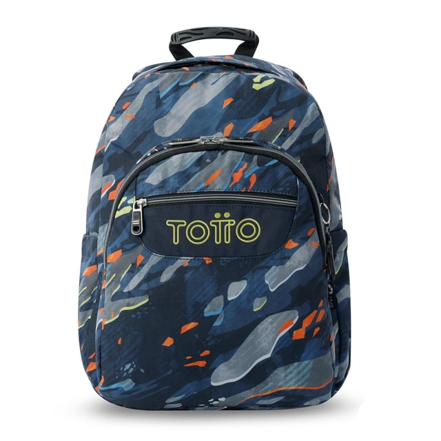 TOTTO Mochila Escolar Grande para Niño Porta Laptop 14 Repelente a Líquidos | 20 L - ACUARELA Azul G
