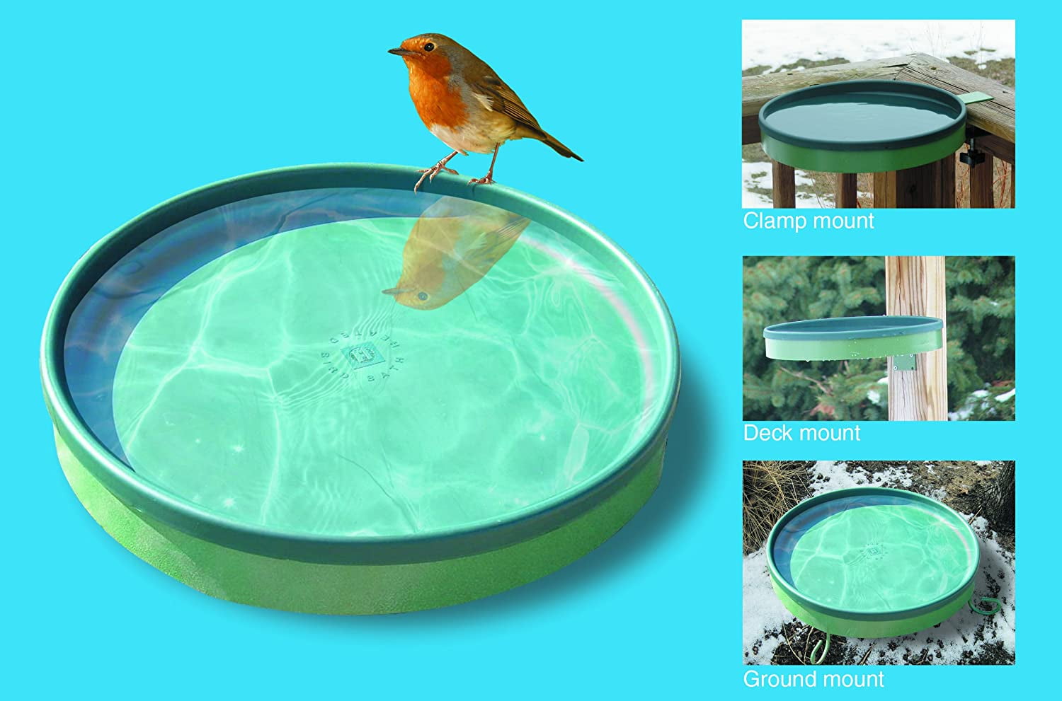 Farm Innovators All Seasons 3 In 1 Outdoor Heated Birdbath, 75 Watt