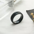 thumbnail image 4 of EOEMY Men'S 8mm Black Polished Band Stainless Steel Black Chain Wedding Ring Size 6-13, 4 of 5