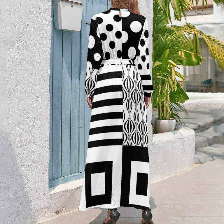 60s Mod Patterns Black & White Blocks Long Dress Clothing prom dress 2024 - Walmart.com 60s Mod Patterns Black & White Blocks Long Dress Clothing prom dress 2024 - Walmart.com