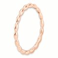 thumbnail image 3 of 925 Sterling Silver Rose Gold Rice Bead Stackable Ring Fancy/, 3 of 8
