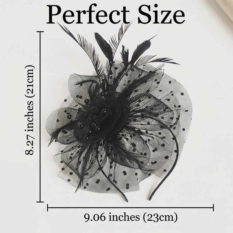 Vintage Fascinator Headband with Feathers & Mesh, Women Hair  display picture 2