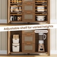 thumbnail image 4 of 51 Inch Boho Rattan Sideboard Buffet Cabinet, Farmhouse Storage Credenza with 3 Drawers, 2 Doors and Adjustable Shelves for Dining Room, 4 of 9