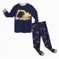 thumbnail image 5 of TOWED22 Toddler Baby Boy Fall Clothes Color Block Pockets Crew Neck Long Sleeve Sweatshirt Pants 2 Pcs Outfits Size:4-5 Y,Color:Dark Blue, 5 of 7