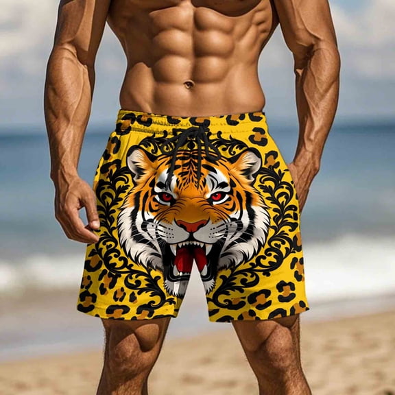 Vetsdori Mens Big and Tall Swimming Trunks Summer Swimwear Casual Pockets,Elastic Waist Drawstring Board Shorts Hombre Swim Shorts for Men Hawaiian,L