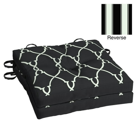 15 X 15 Outdoor Chair Cushions Better Homes & Gardens Black Trellis 15 x 15 in. Outdoor Bistro Cushion with EnviroGuard ()