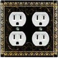 thumbnail image 1 of Metal Light Switch Plate Cover Elegant Victorian Floral Frame Black FRA074, 1 of 13