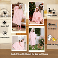 thumbnail image 4 of ABOYIART Unisex  Wearable Hoodie Blanket, Oversized Ultra Soft Flannel, Large Pockets, Warm Winter Christmas Gift, Cozy Loungewear (Pink, Long Available), 4 of 7