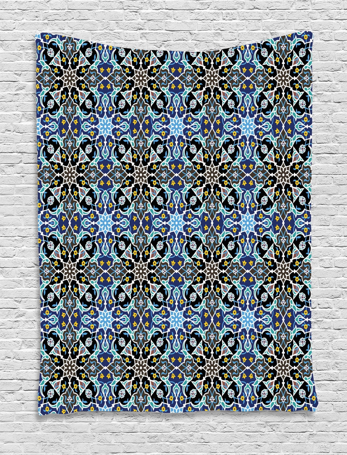 Moroccan Tapestry, Bohemian Eastern Arabic Pattern with Interlacing