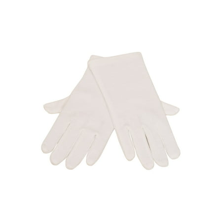 Kids Unisex White Wrist Length Cotton Gloves 8-13