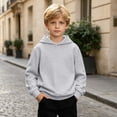 thumbnail image 2 of Likimi Toddler Kids Girls Hoodies Solid Color Hooded Sweatshirt For Girls Long Sleeve Loose Fit Casual Soft Pullover Size 13-14 Years, 2 of 7