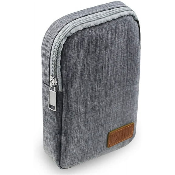 Electronic Accessories Bag,Digital Gadget Organizer Case,Gray Nylon Travel Gear Storage Carrying Sleeve Pouch for Cable,USB,Earphones,Portable Hard Drives,Power Banks