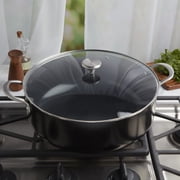 Infuse 10.5Qt Nonstick Aluminum Covered Caldero Jumbo Cooker Saute Pan with Glass Lid, Black