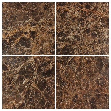 6 X 6 Emperador Dark Marble Tumbled Field Tile
