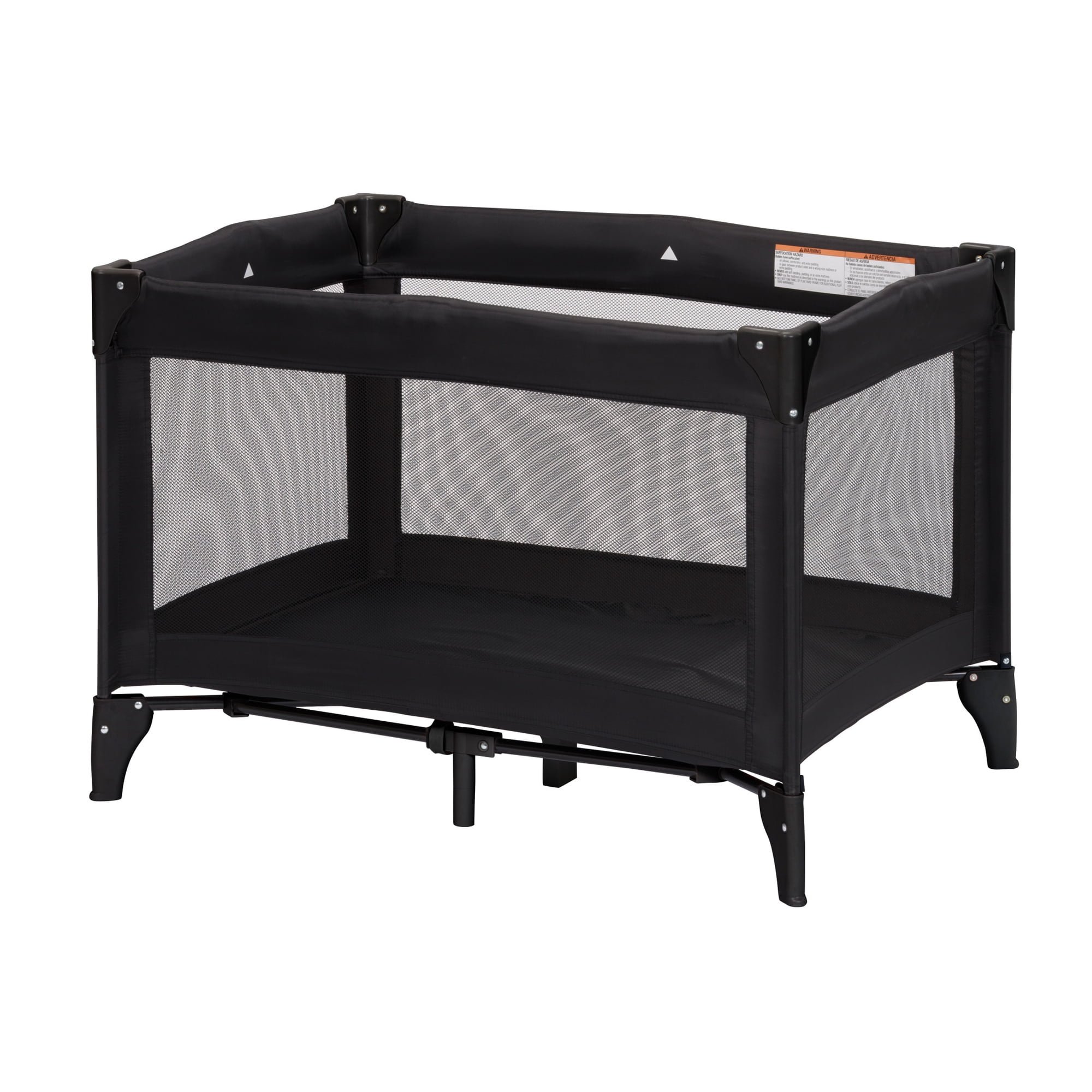 Babideal Portable Playpen for Babies with Mesh Sides and Padded Mat, Baby Essentials, Licorice Root Black