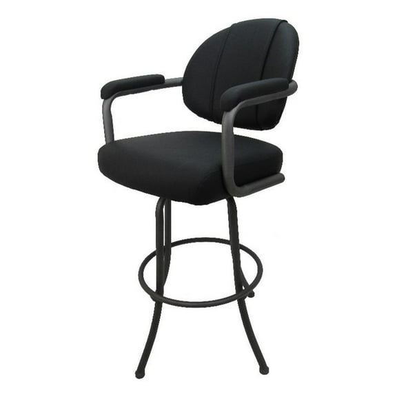 Swivel Bar Stool 30" Seat - M-70 - Black Vinyl - Gray Metal Base