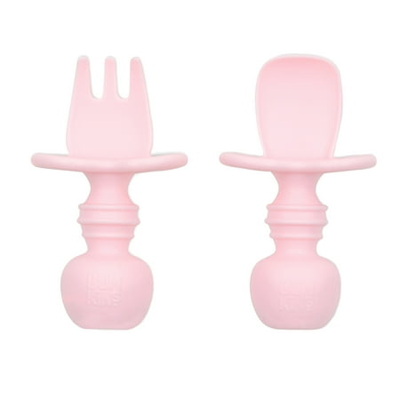 UPC: 0014292645108 | Bumkins Baby Feeding Chewtensils Training Fork and Spoon Set Utensils Ages 6 Mos+ (Pink)