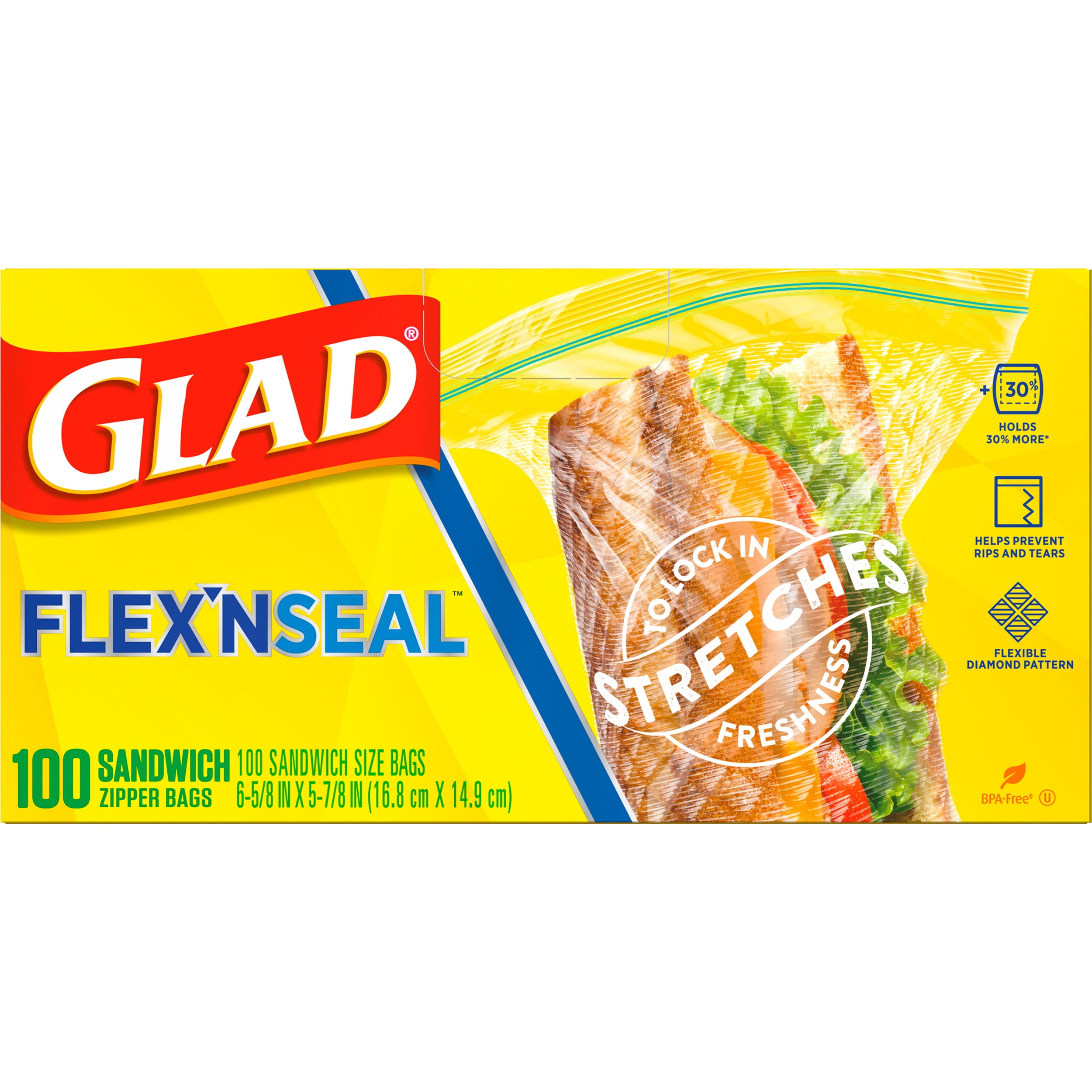 Glad Food Storage Zipper Sandwich Bags 100 ct at Theisens