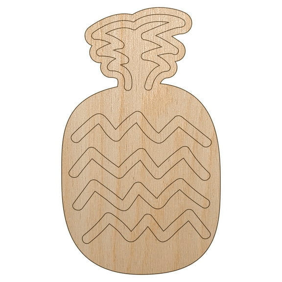 Pineapple Fun Doodle Wood Shape Unfinished Piece Cutout Craft DIY Projects - 6.25 Inch Size - 1/4 Inch Thick