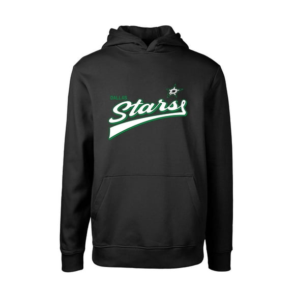 Youth Levelwear Black Dallas Stars Podium Retro Script Fleece Pullover Hoodie