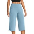 thumbnail image 2 of Dressy Capri Pants for Women Stretch High Waisted Crop Work Pants Summer Casual Capris Slacks Yoga Trousers Dress Pant Light Blue S, 2 of 7