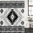 thumbnail image 3 of Black Beige Boho Waterproof Fabric Shower Curtain,Vintage Ethnic Tribal Southwestern Waterproof Fabric Shower Curtain for Bathroom Curtains Bathtubs Hotel Shower Curtains with 12 Hooks Standard 72x72, 3 of 8