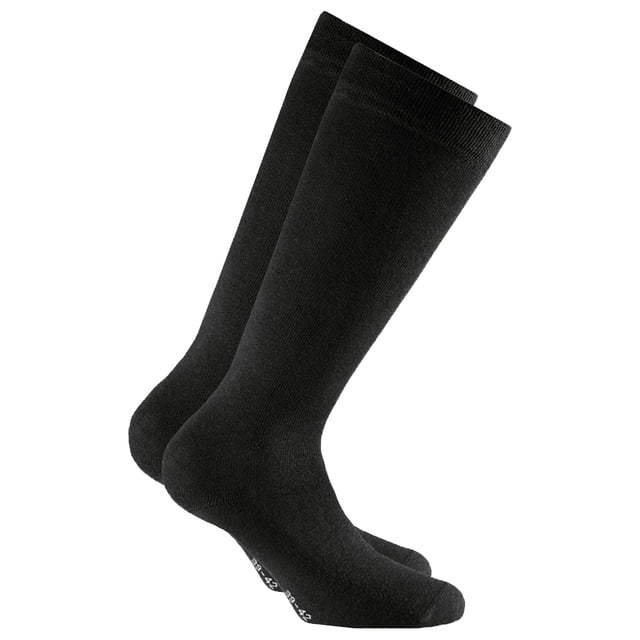 Rohner Basic Calcetines hasta la rodilla unisex, paquete de 2 - Cotton II Long, calcetines, mezcla de algodón Negro 39-42