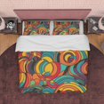 thumbnail image 1 of Funda nórdica de algodón de colores, juego de cama retro, funda nórdica geométrica abstracta,, 1 of 6