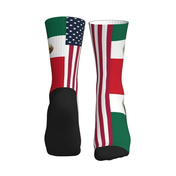 Mens Womens America Mexico Flag Funny Funky Crazy Novelty Colorful Dress Socks