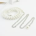 thumbnail image 5 of Mifelio Waist Beads Chain Women Hook Adjustment Pearl Waist Chain Decorative Dress Waist Small Fragrance Thin Belt Sweet Chain Belts for Women Silver One Size, 5 of 9