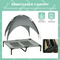 thumbnail image 6 of Elevated Airflow Pet Cot with UV-Protecting Canopy Shade, 36 Inch, Gray, 6 of 8