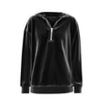 thumbnail image 2 of Jalioing Kids Sweatshirts Solid Velvet Half Zip Collared Pullover Tops Girls Fall Winter Casual Velour Shirt, 2 of 5