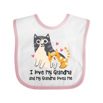 Inktastic I Love My Grandma Loves Me Cat Boys or Girls Baby Bib