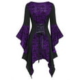 thumbnail image 4 of Julycc Womens Flared Sleeve Gothic Steampunk Medieval Victorian Corset Dress Shirt Blouse Tops, 4 of 5