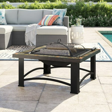 Sunjoy 110501012 110501012 Casper 30 Slate And Steel Fire Pit